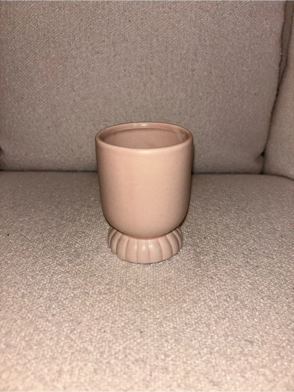 Mini Matte Blush Ceramic Pedestal Vase